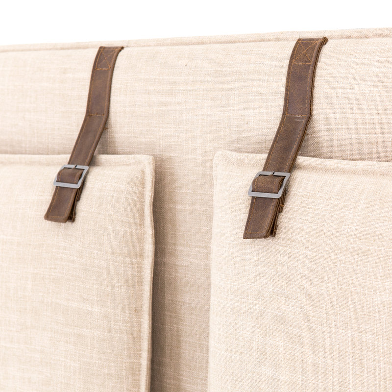 Leigh Upholstered Bed, Queen, Palm Ecru