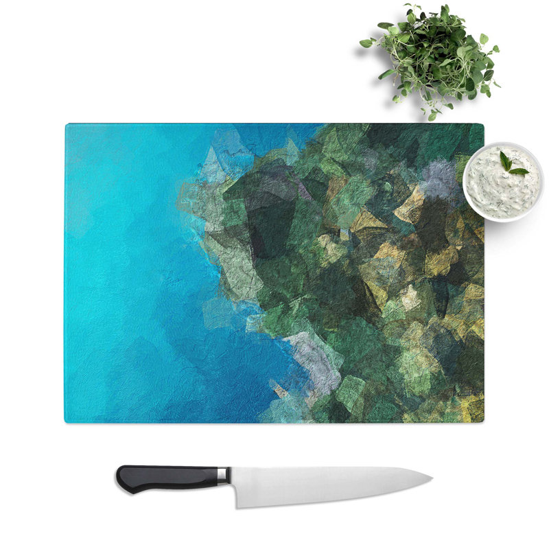 Glass Forest by The Lake in Abstract Chopping Board, 39 cm W x 28.5 cm L