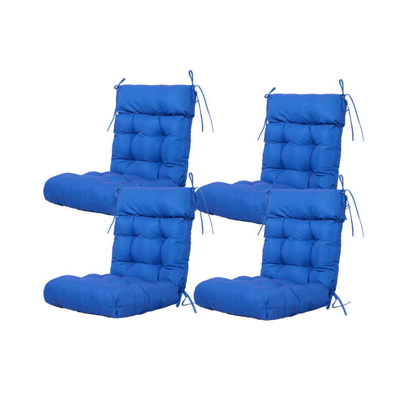 Outdoor/Indoor 3.5“ Dining Chair Seat Back Cushion, Navy Blue Polyester/Polyester Blend