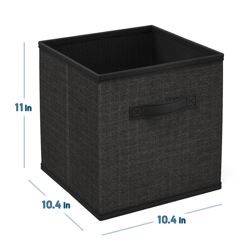 Latitude Run® Fabric Decorative Bin, Black, 6