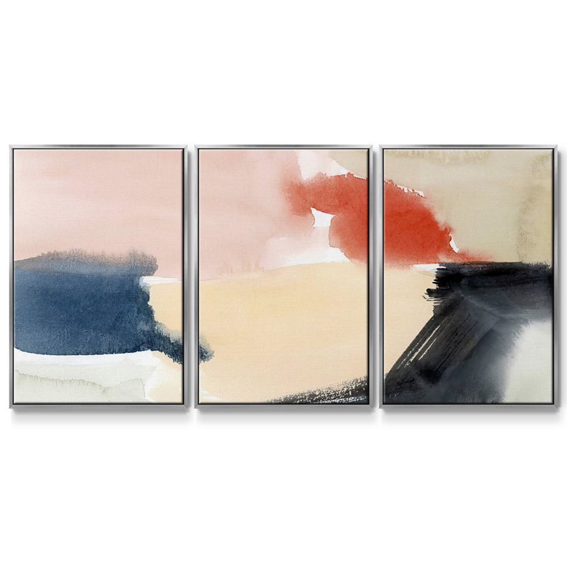 Aquarelle aire de jeu II, 3 pièces, H 24 po x l 48 po x P 2 po, Argent