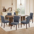 Upholstered Dining Chair Set, Solid Wood Legs, Breathable Fabric Seat, Thick Cushion for Comfort, Modern Parsons Style Side Chairs for Dining Room