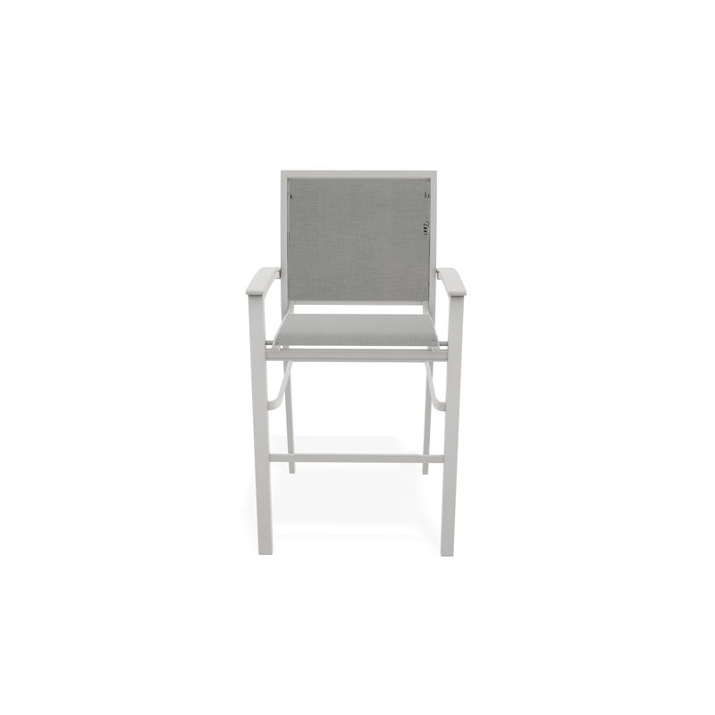 Chaise de café empilable en aluminium Bazza, Neige, Alliage Sunbrella®