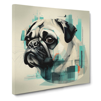 Pug Bauhaus No.2 - Wrapped Canvas