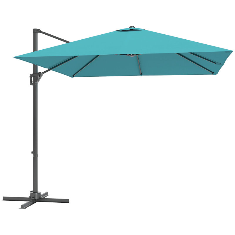 Outsunny 2.5 x 2.5m Patio Offset Parasol Cantilever Umbrella, Blue