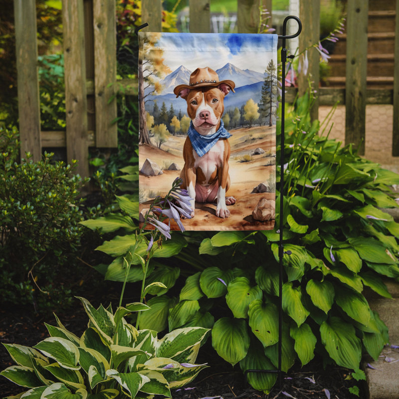 Drapeau Cowboy Welcome Garden, Bull-terrier brun