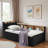 Multi-functional Daybed With Storage Headboard, Wireless Charging, 2 Storage Drawers And Led Lights-1272419949