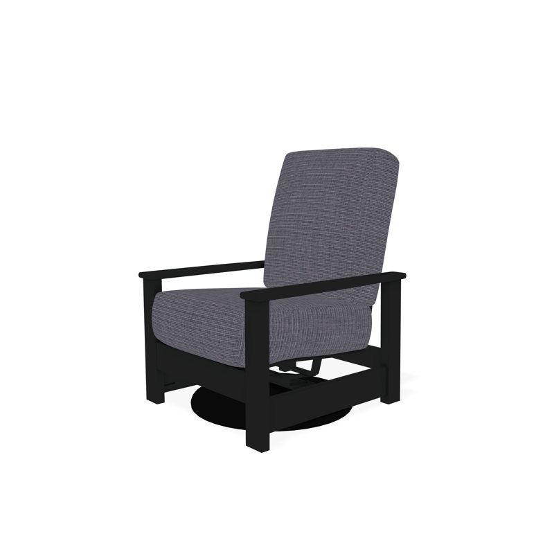 Chaise berçante pivotante cachée en polymère Leeward, Graphite, Bois de frêne prouvé