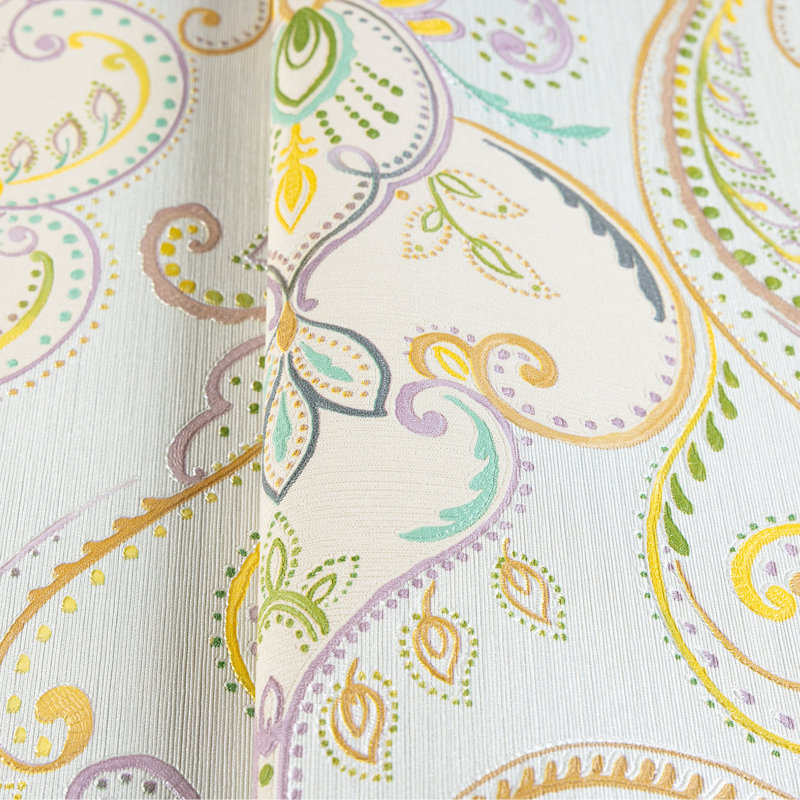 Rouleau de damas Magarita, Blanc/vert