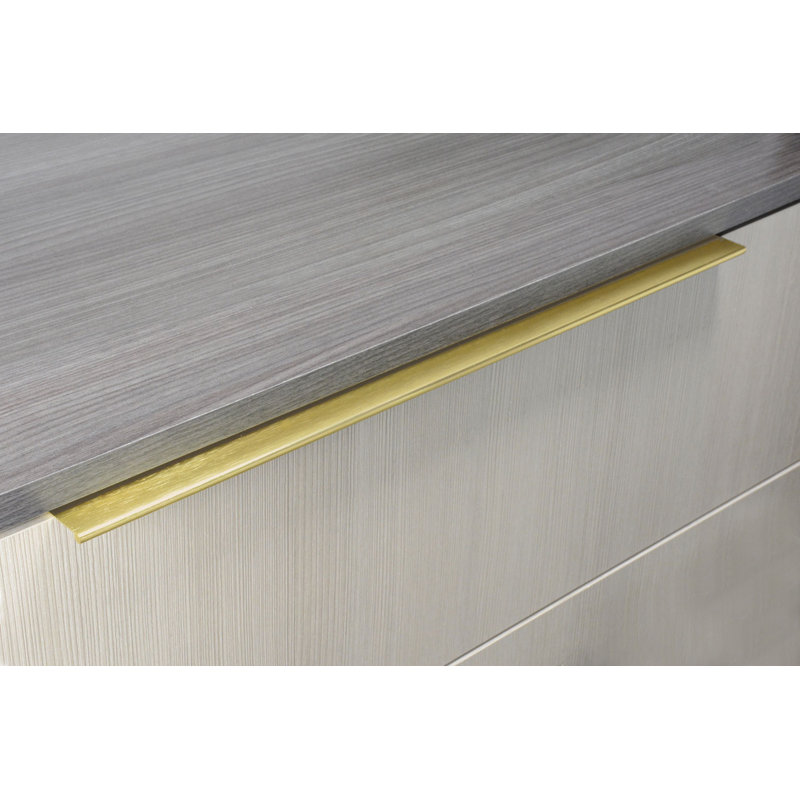 Visions 6 1/8" Center to Center Finger Pull, Brushed Gold