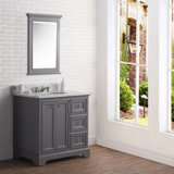 Derby 36" Carrara White Marble Countertop Bath Vanity with Faucet