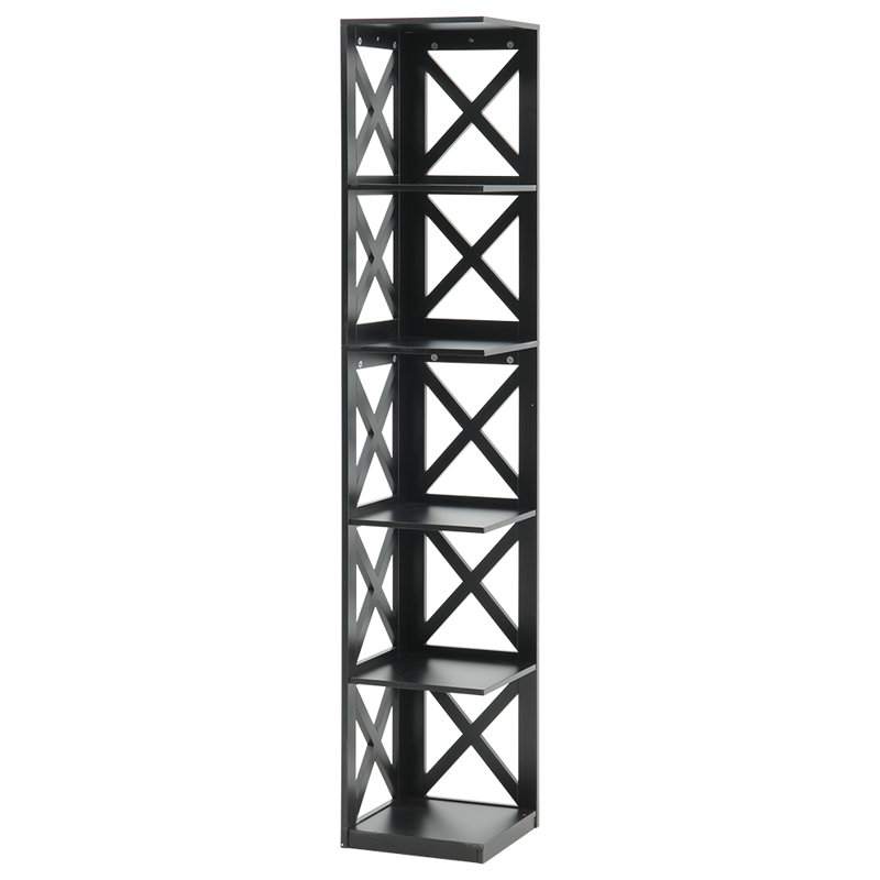 Ottawa 30cm W Cube Bookcase, Black, (5 Shelves) 160” H x 30” W x 30” D