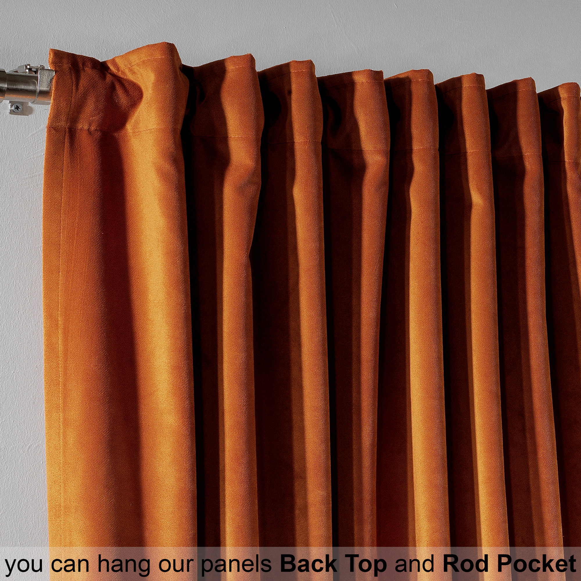 Matte Velvet Extra Wide x Extra Long Custom Made Decorative Double Panel, 59 Spice, 52" W x 95" L