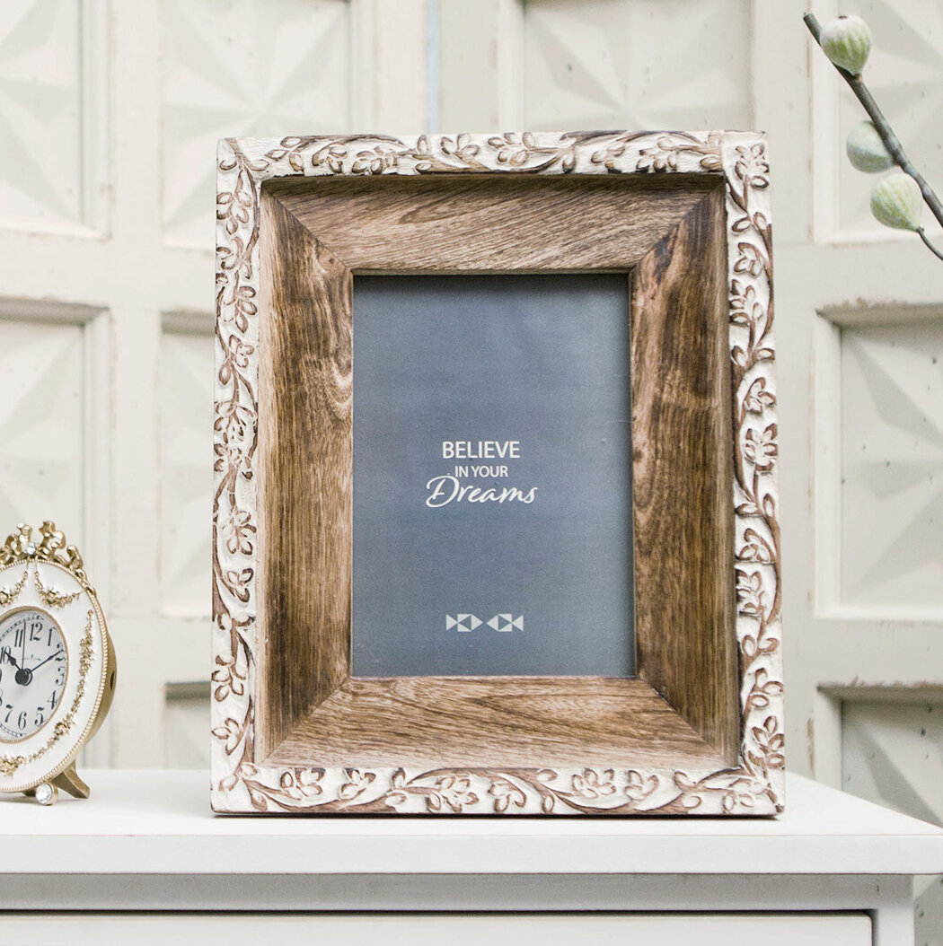 Ophelia & Co. Anderson Engraved Floral Wood Picture Frame & Reviews ...