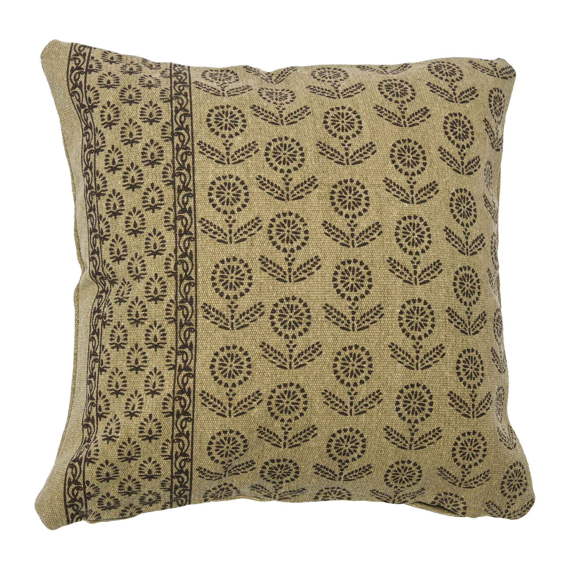 Elswickee Floral Cotton Throw Pillow, Pillow Cover Only - No Insert, Brown/Gray