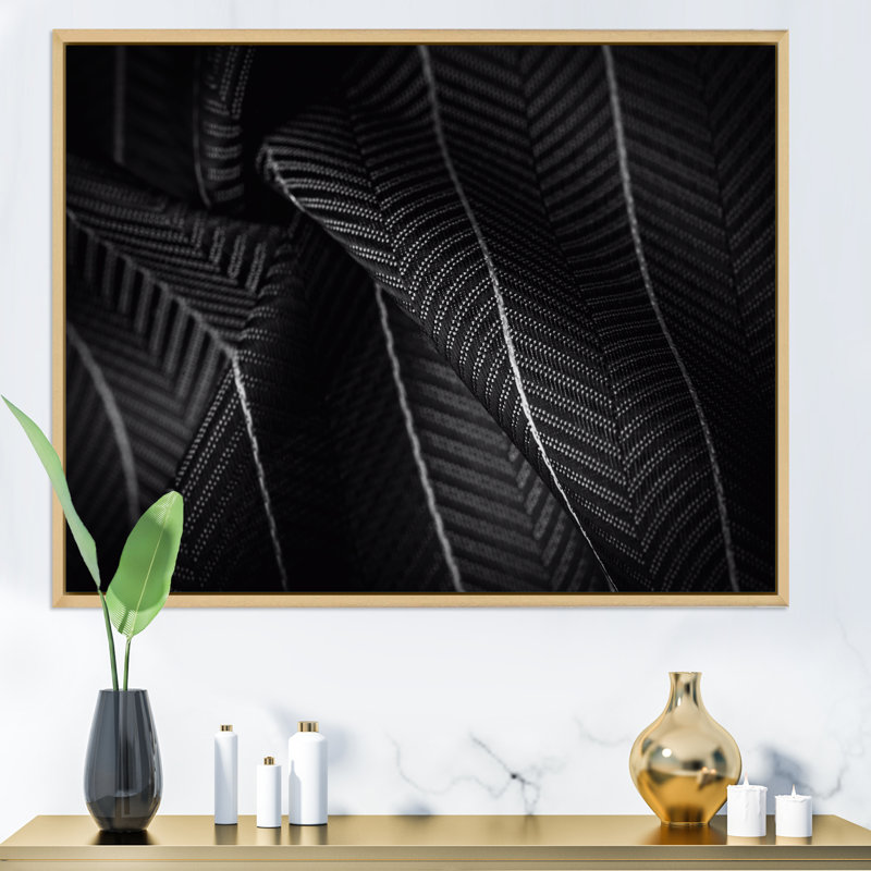 Tissu gris argenté en soie avec une fine rayure blanche - photographie sur toile, H 30 po x l 40 po x P 1,5 po