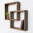 2 Piece Square Solid Wood Accent Shelf