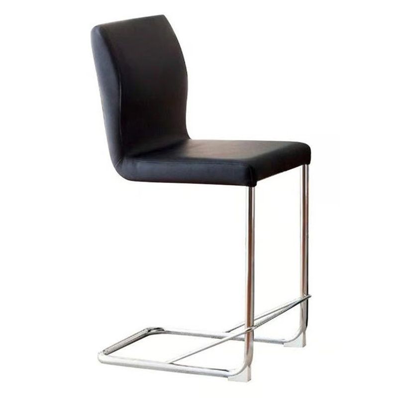 Chaises hautes de salle à manger en métal chromé 2 pièces