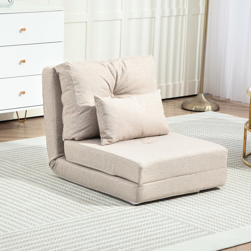 Surface de la chaise longue: pliante convertible avec pièce en lin beige réglable
