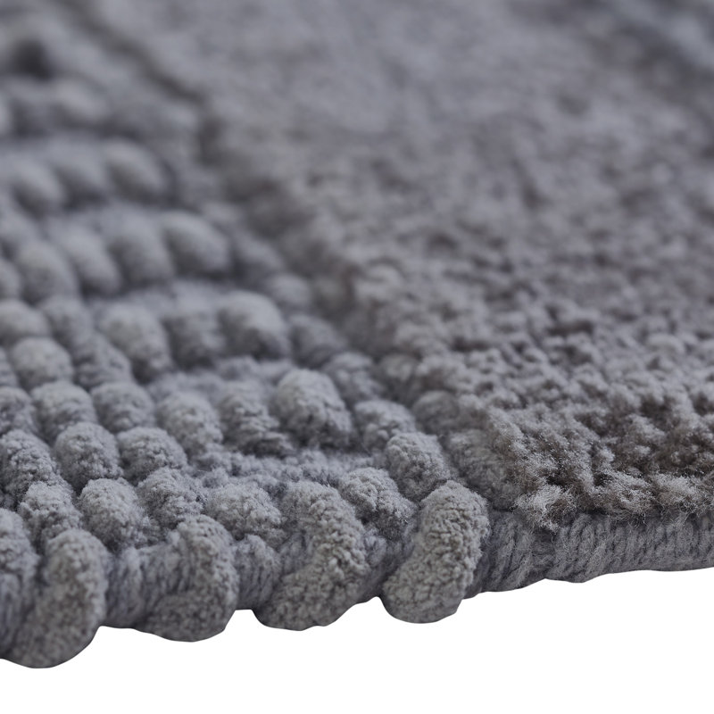 Tapis de couloir en chenille Asalia, 24 po x 60 po, Gris acier