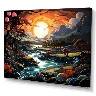 «Yellow Enchanted Meadows Fantasy I», art mural abstrait