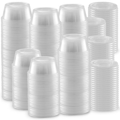 Clear Jello Shot Cups with Lids (3.25 Ounce, 200 Cups)