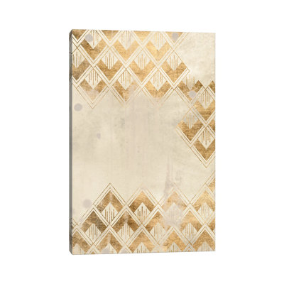 Deco Pattern In Cream III by June Erica Vess - Wrapped Canvas Painting