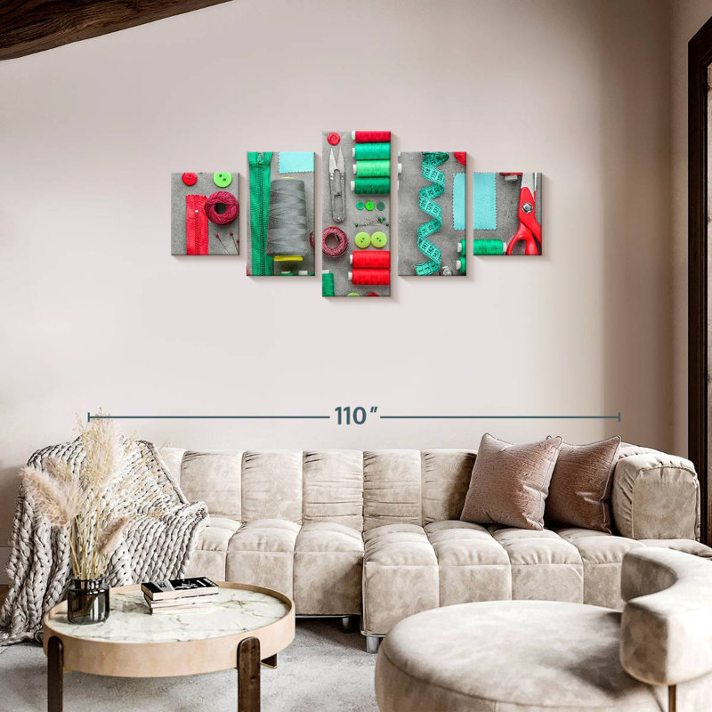 Sewing Materials, 34" H x 74" W