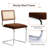 Marlow 18.9'' H Mid-Century Modern Cantilever Dining Chair with Cane Rattan Back and Steel Frame-1191655351