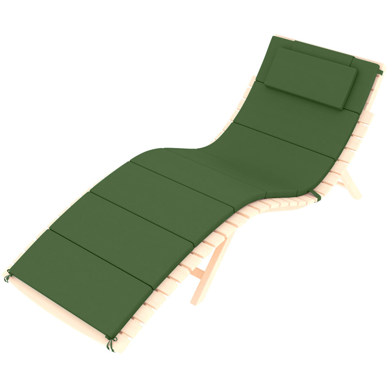 72''L X 21''W X 1.18''T Chaise Lounge Cushion Outdoor, Green