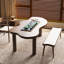 Bureau en bois massif noyer courbé-108798447