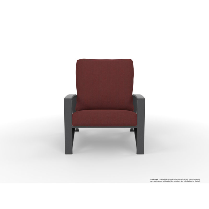 Arc Outdoor Lounge Chair, Trax Burgundy, Carbon Black
