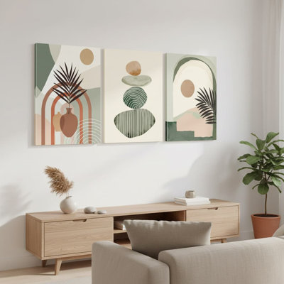 3 Piece No Frame Print on Canvas