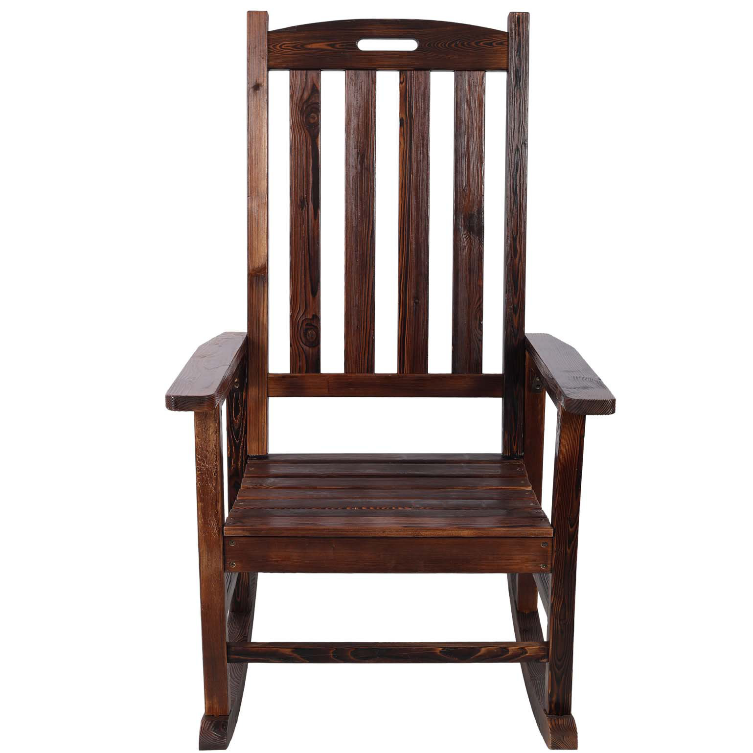 Smooth Rocker Chair Ophelia & Co. Wooden Oversized Porch Rocker Chair with Wide Seat and ...