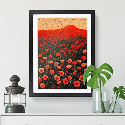 Leontine Poppy Field Paint Splatter Vol.3 1 Piece Single Picture Frame Wall Art