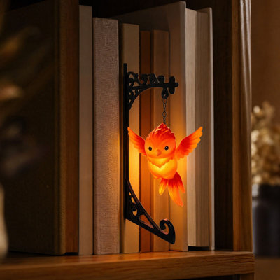 Ornements de bibliothèque en fer forgé et verre de mer représentant des hiboux, des petits oiseaux et des faons ; éléments décoratifs pour la maison et lampes de bibliothèque