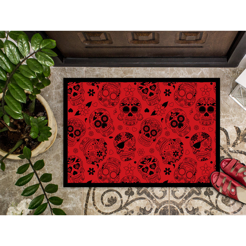 Tapis d'intérieur antidérapant, Rouge, Rectangulaire : 18 po x 27 po