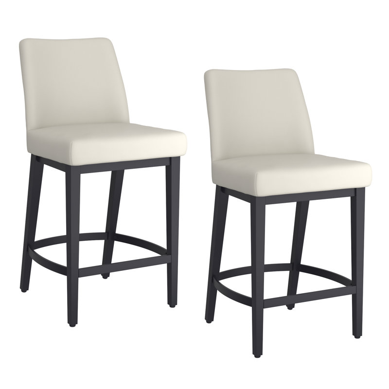 Urita Upholstered Counter Stool, Beige/Balck