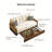 Beige Modern Minimalist Corduroy Sofa Bed with Cushions-404937458