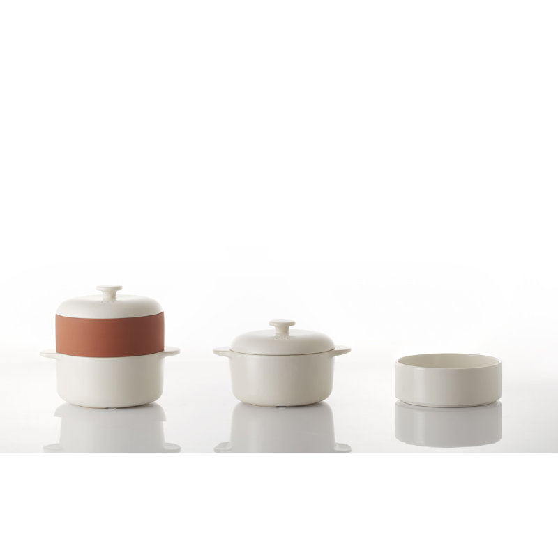 Pot à soupe avec couvercle jia inc, Blanc, 2 pte