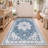 Machine Washable Non-Slip Blue Oriental Area Rug-1222549959