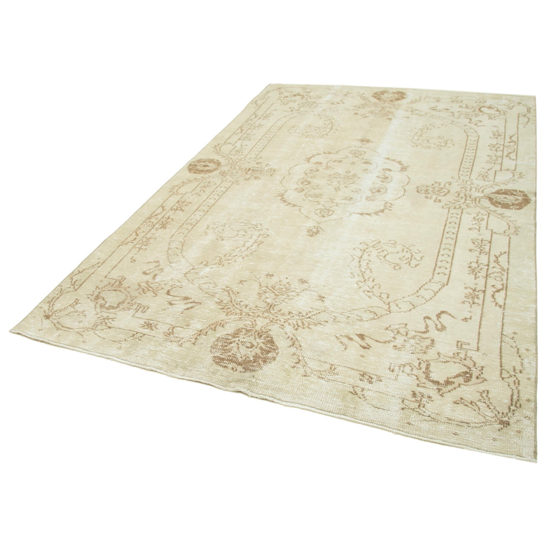 Vintage Beige Vintage Wool Handmade Area Rug