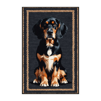 Washable Gordon Setter Dogs Area Rug