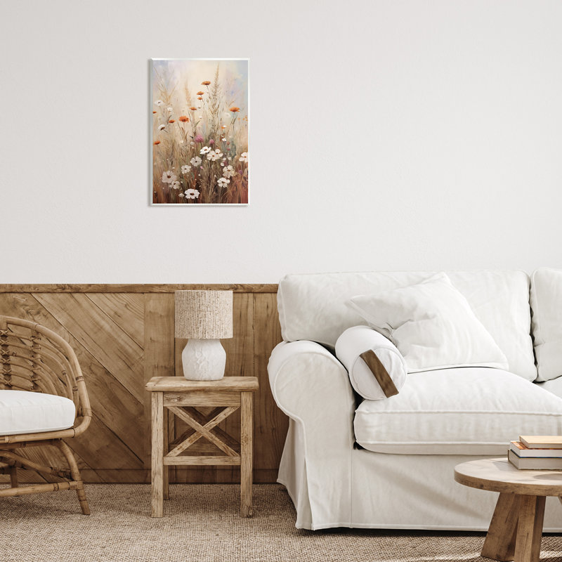 Bb-293 - Peinture de prairie à fleurs sauvages, H 19 po x l 13 po x P 0,5 po