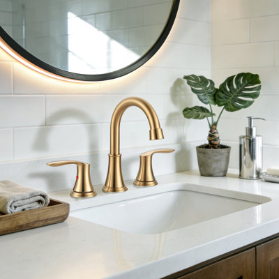 8 Inch Widespread Double Handle Bathroom Faucet With Pop Up Drain