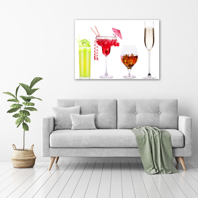 A Set Of Drinks - No Frame Print on Glass
