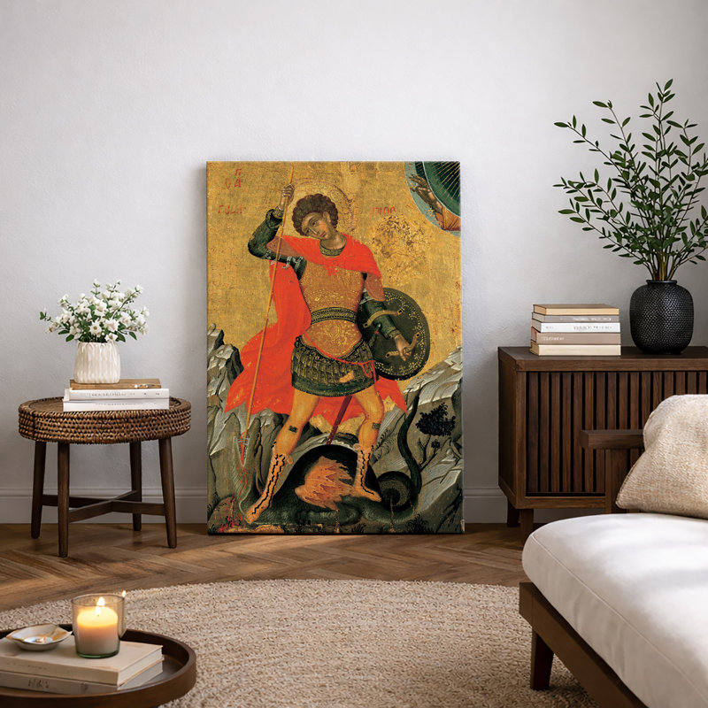 «Saint Michael Archangel», œuvre d'art, images de tueur de dragon confessionnel, impression sur toile encadrée, Toile tendue