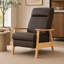 Fauteuil inclinable en cuir pleine fleur de 72 cm de large avec structure en bois-2080482801