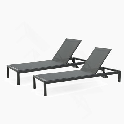 Comfortable And Durable Cape Coral Chaise Lounge Set Of Two With Adjustable Backrest And Mobility Wheels For Poolside And Patio Relaxation