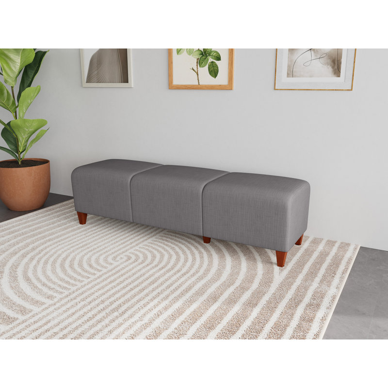 Siena Lounge Reception 3 Seat Bench, Cherry, Adler Midnight Sky - Designer Fabric